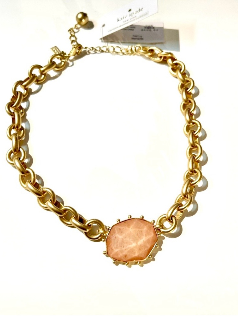 Kate Spade large Matt yellow gold chain statement necklace - Picture 3 of 3